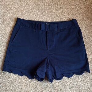 Lands' End Blue High Waist Tailored Shorts